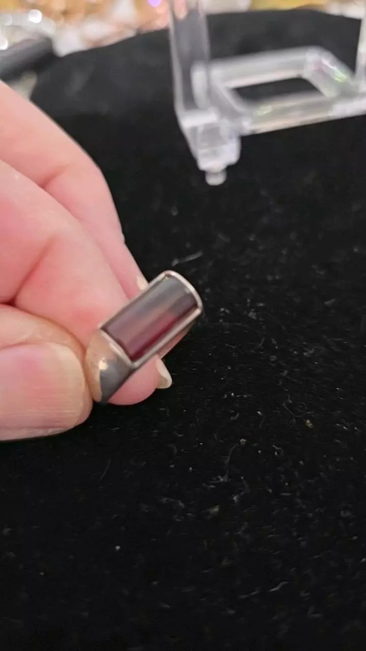 Sterling Silver Cranberry Amber Ring thumbnail