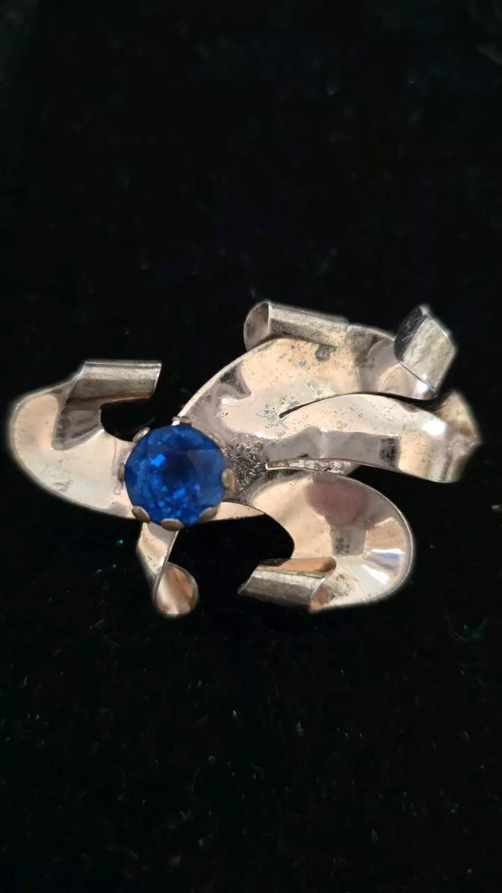 Sterling, Brass over sterling Brooch thumbnail