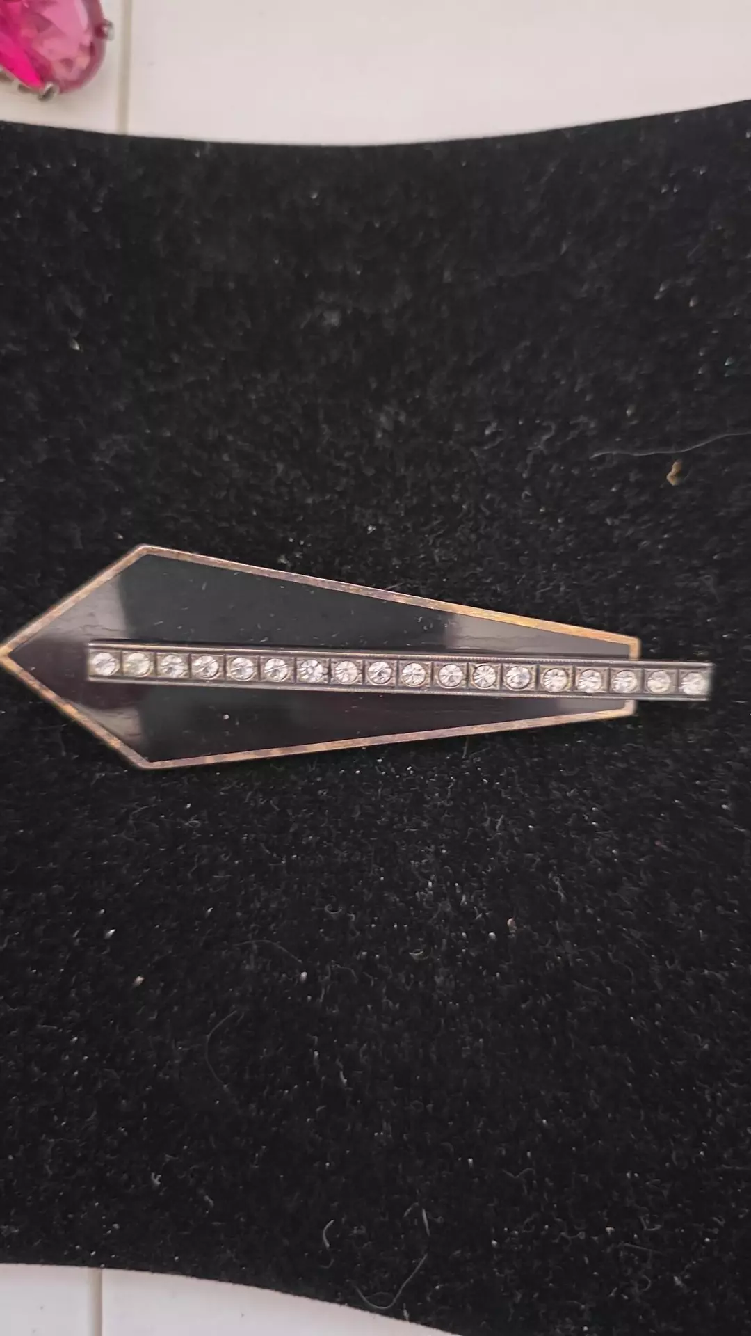Sterling, onyx Art Deco Brooch thumbnail