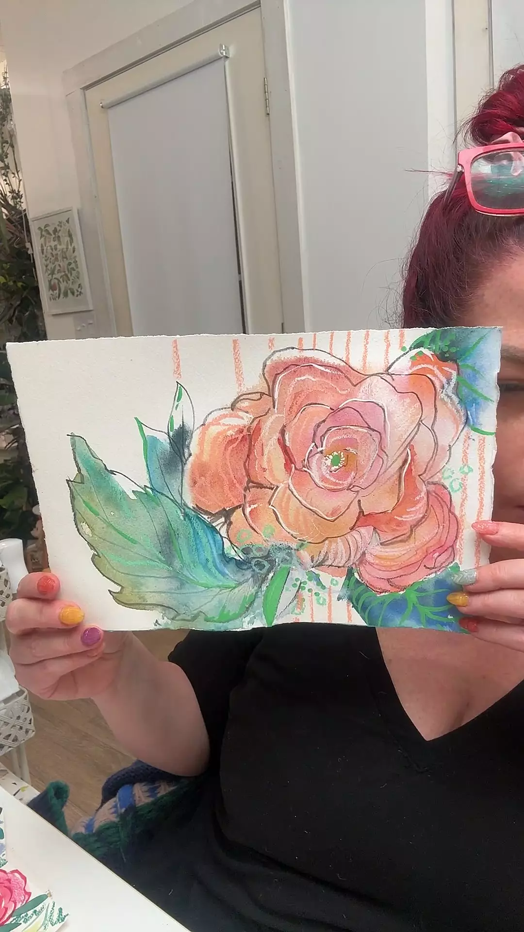 7 1/2x11 Multi Media Rose thumbnail