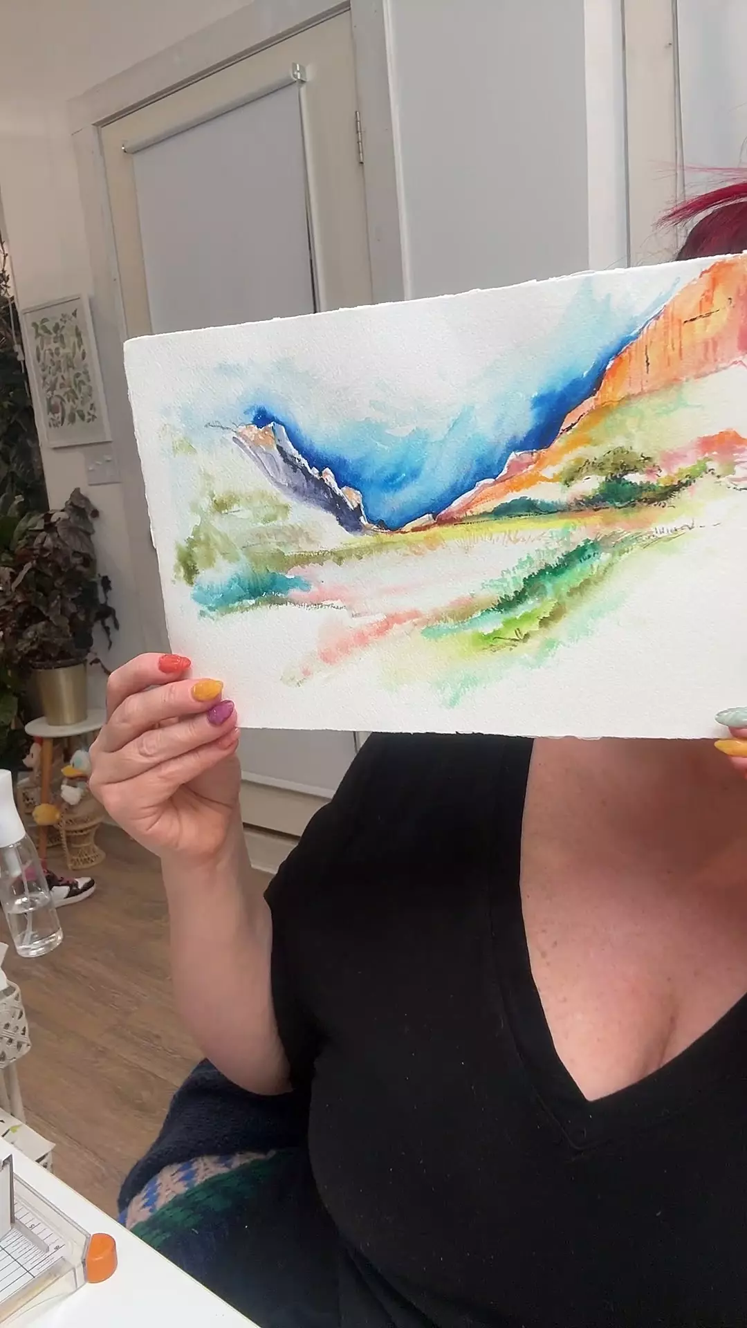 7 3/8x11 Zion Landscape Original thumbnail