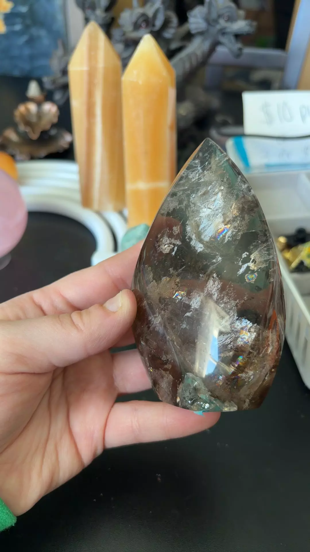 rainbowy smoky quartz flame thumbnail