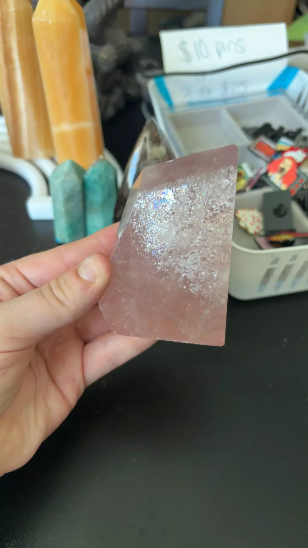 rainbowy rose Quartz Freeform thumbnail