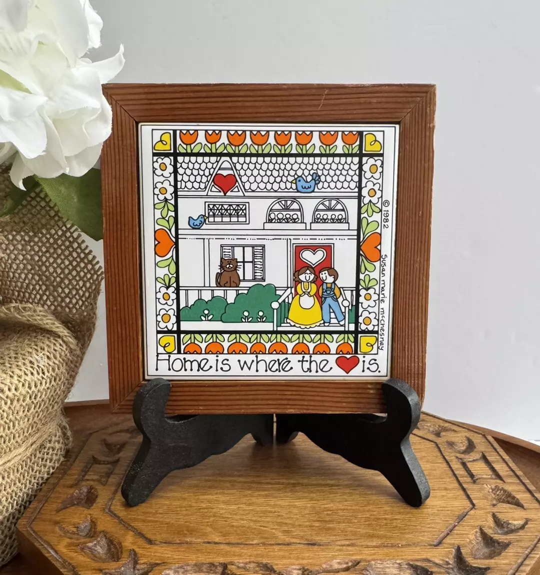 Susan Marie McChesney Tile Trivet Home Is Where the heart is thumbnail