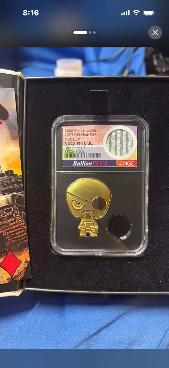 1oz Ag Gold Gilded NICK FURY thumbnail