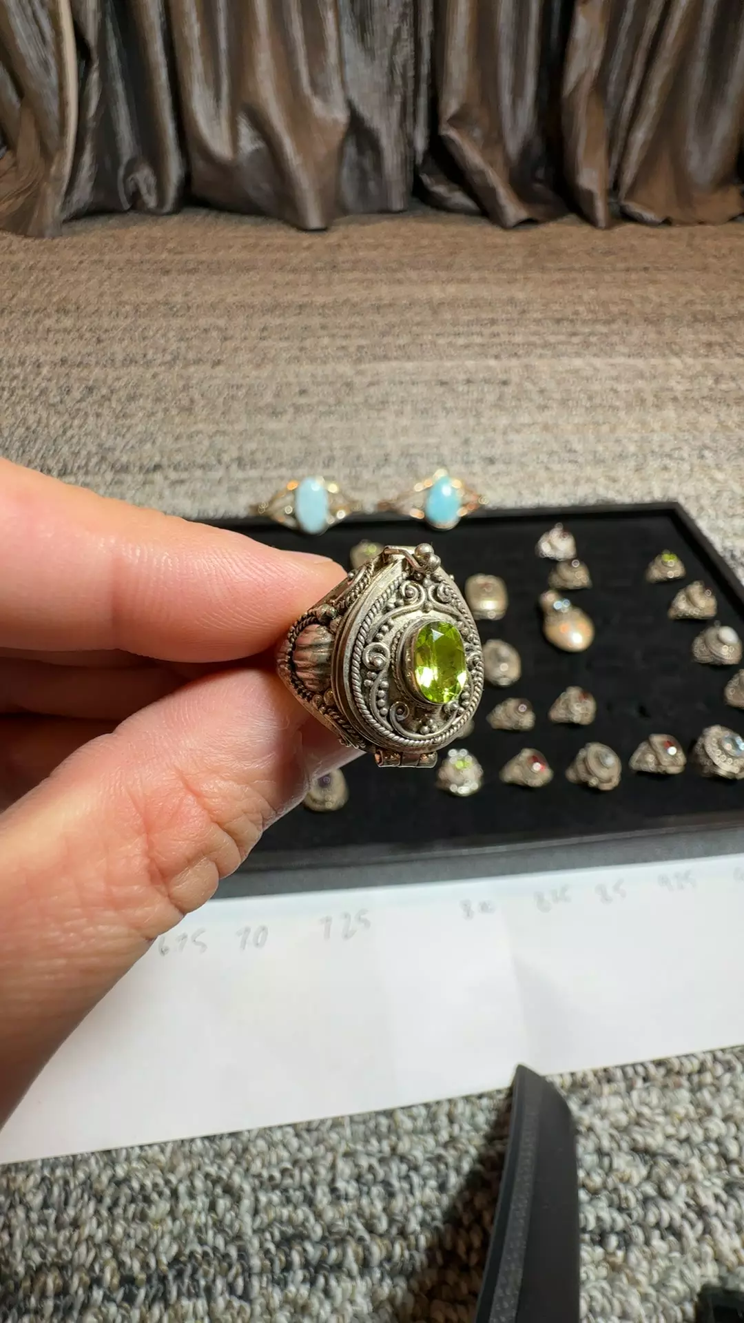 Peridot Poison Ring size 8.75 thumbnail