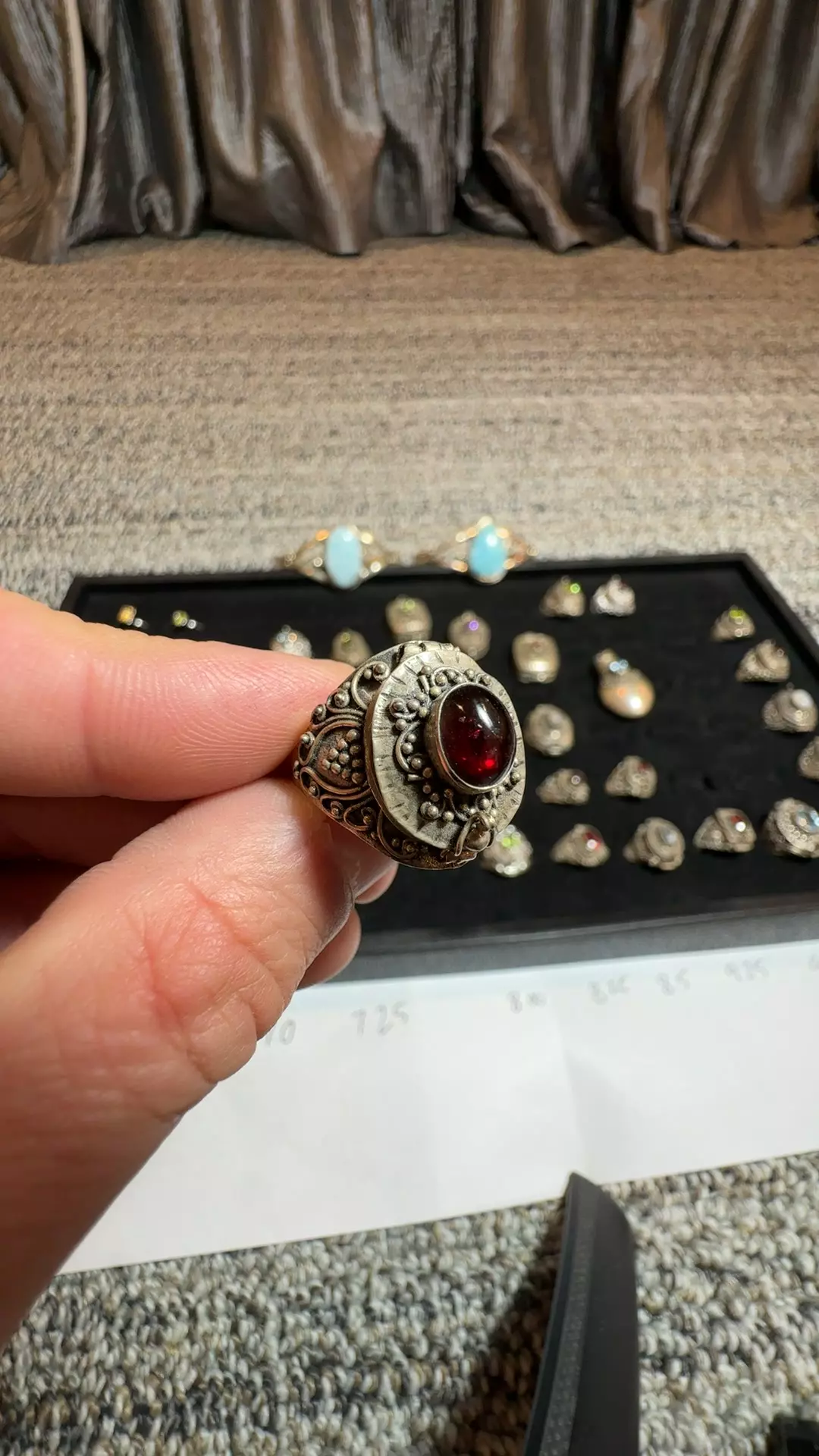 Garnet Poison Ring size 9 thumbnail