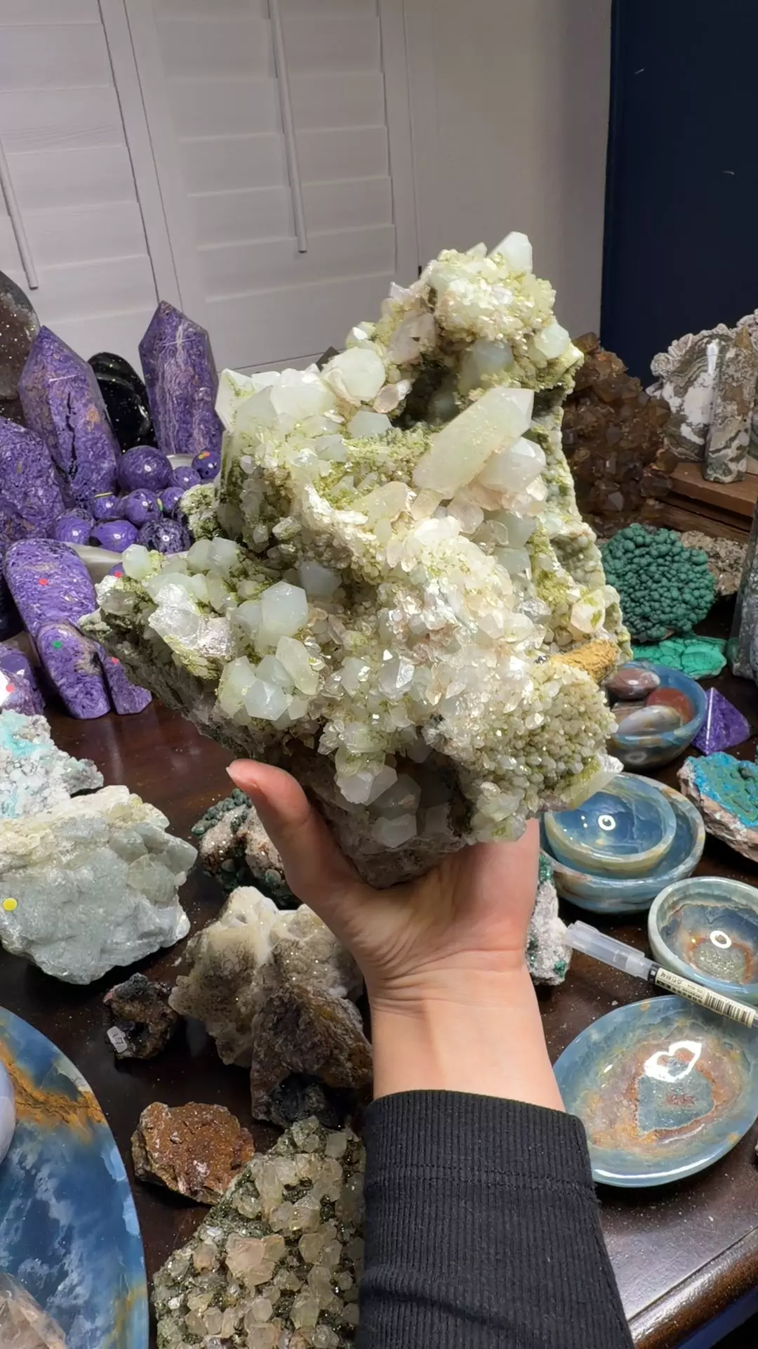 fairy epidote quartz with chlorite thumbnail