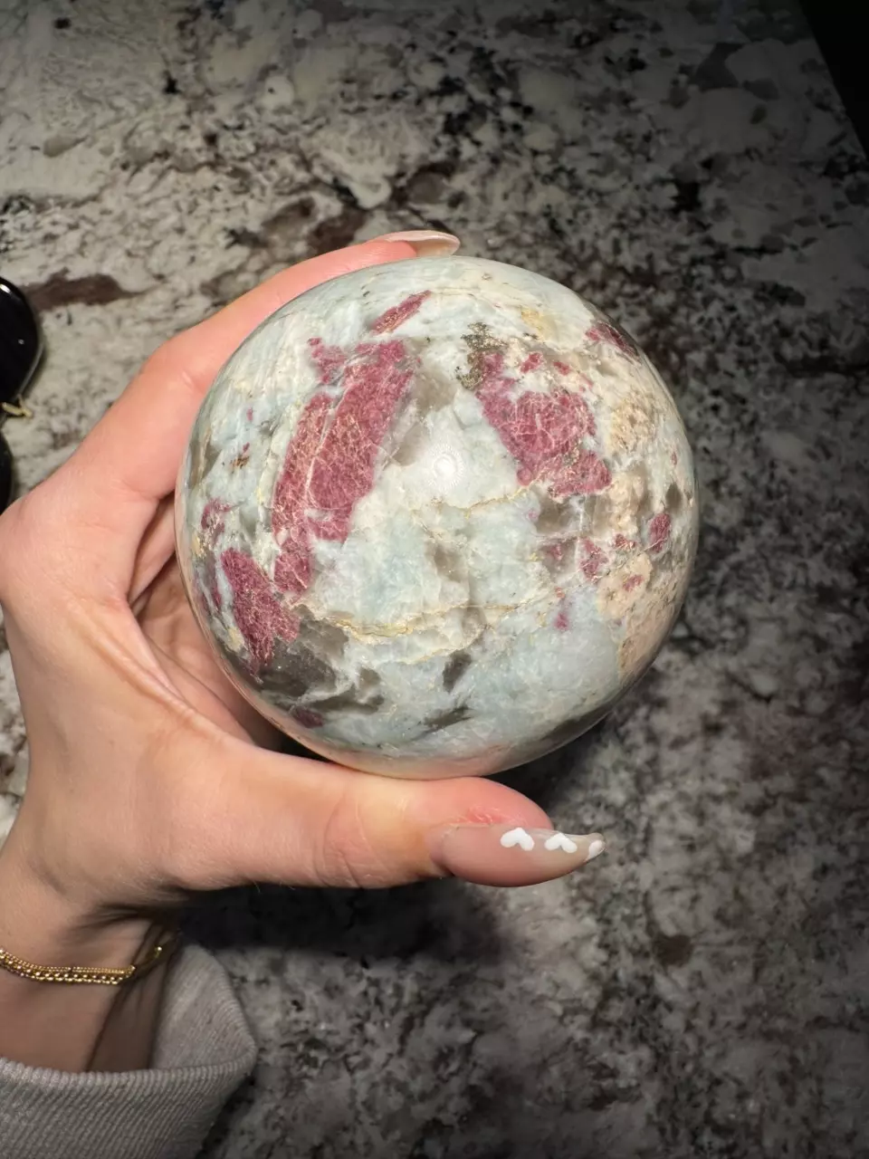Pink tourmaline sphere thumbnail