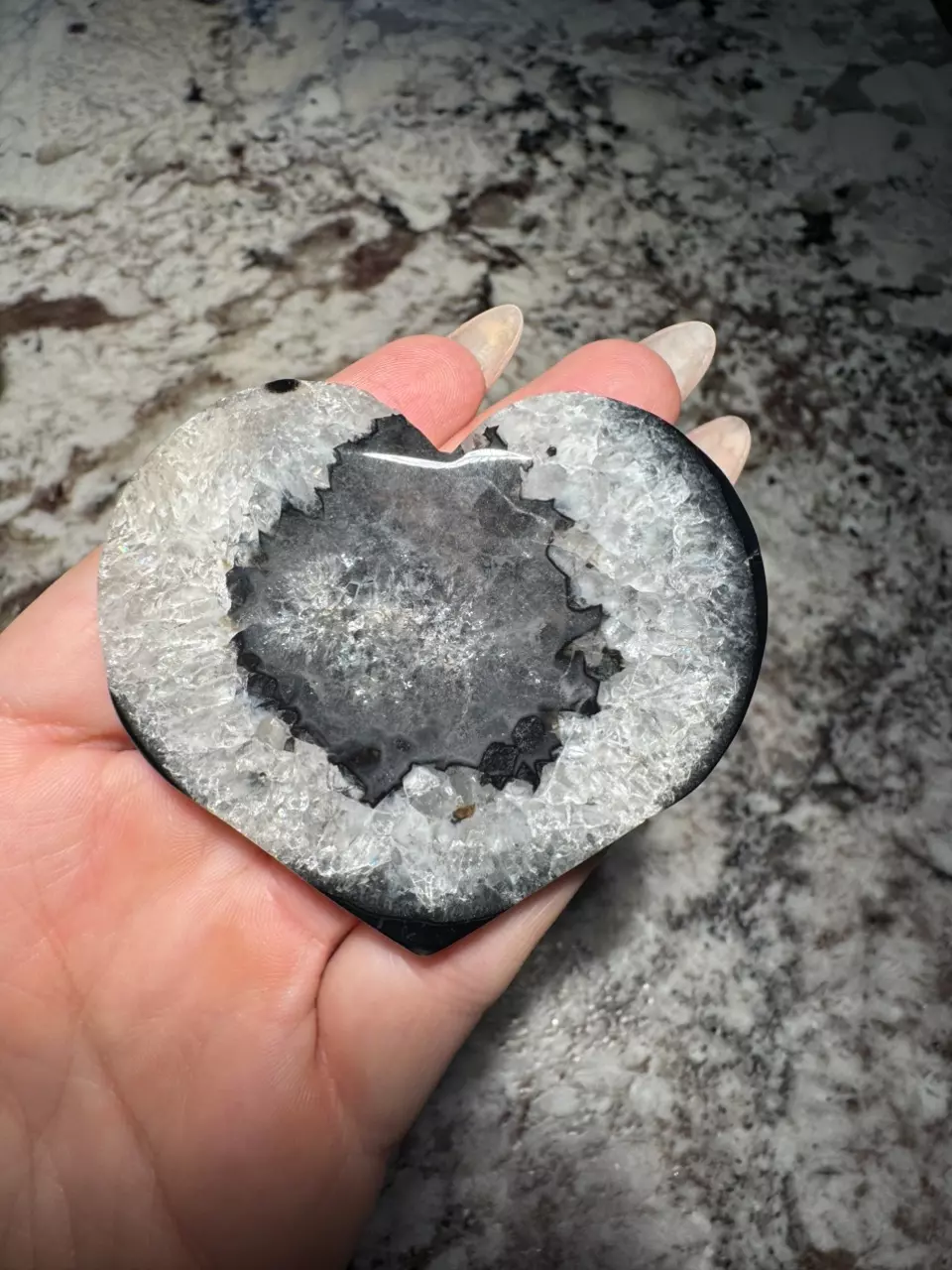 Black onyx druzy heart 0004 thumbnail