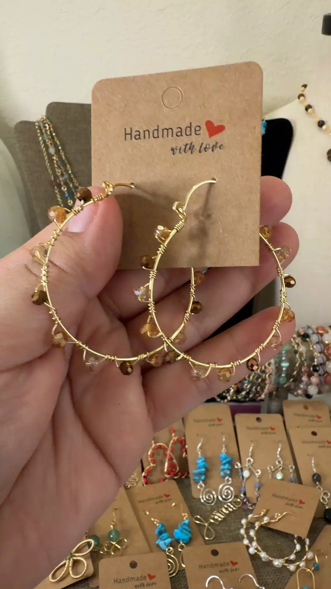 topaz mix crystals hoop earrings thumbnail