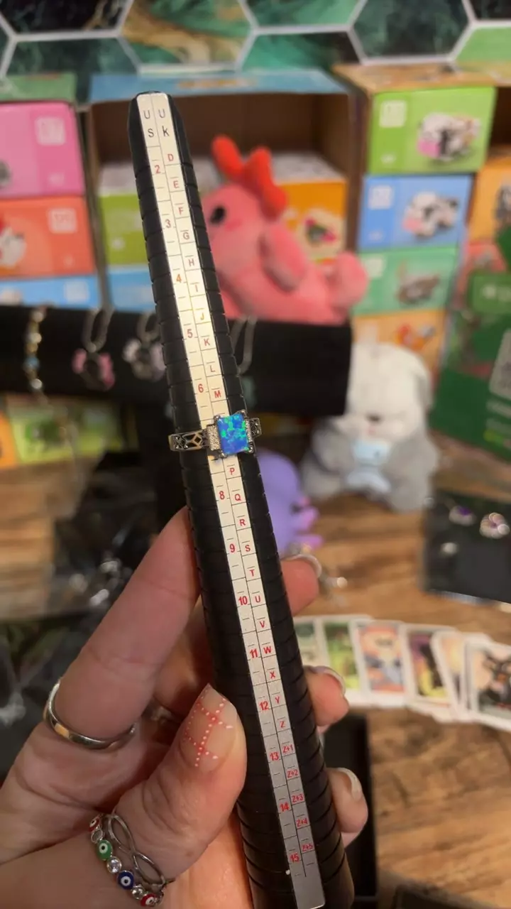 Blue opal ring sz 7 thumbnail