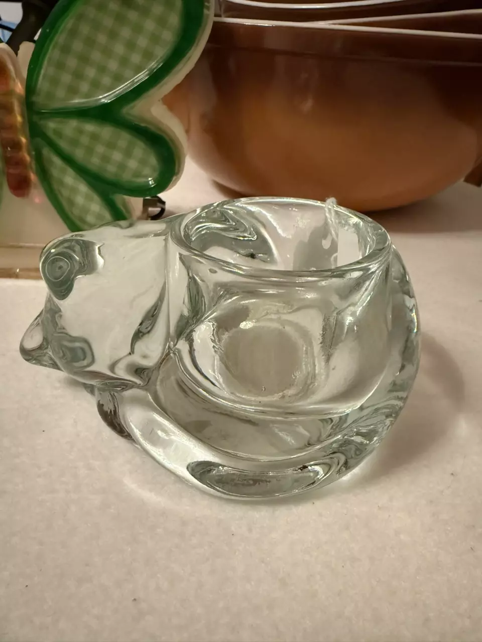 Indiana Glass Sleeping Cat Glass Votive thumbnail