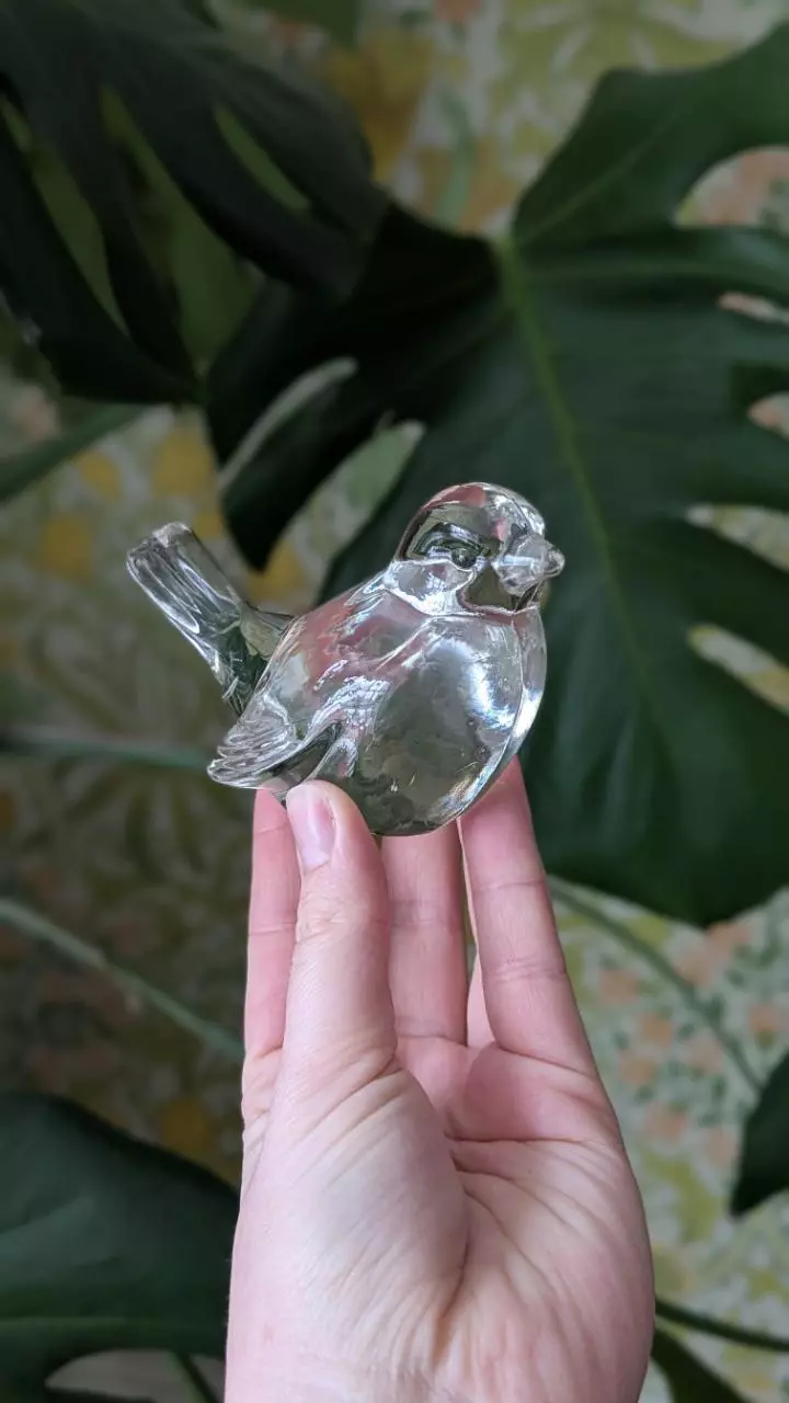 clear Fenton glass birdie thumbnail