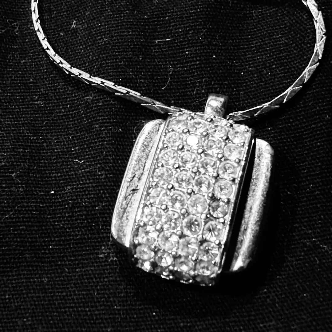 givenchy vintage necklace with crystal pendant thumbnail