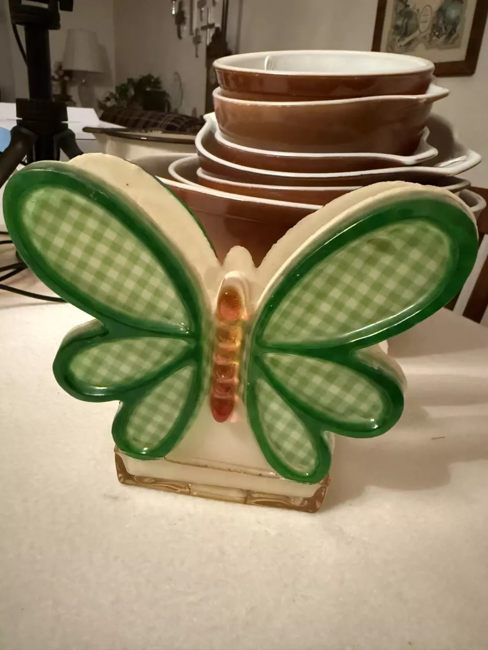 Lucite Butterfly Napkin/Letter holder thumbnail
