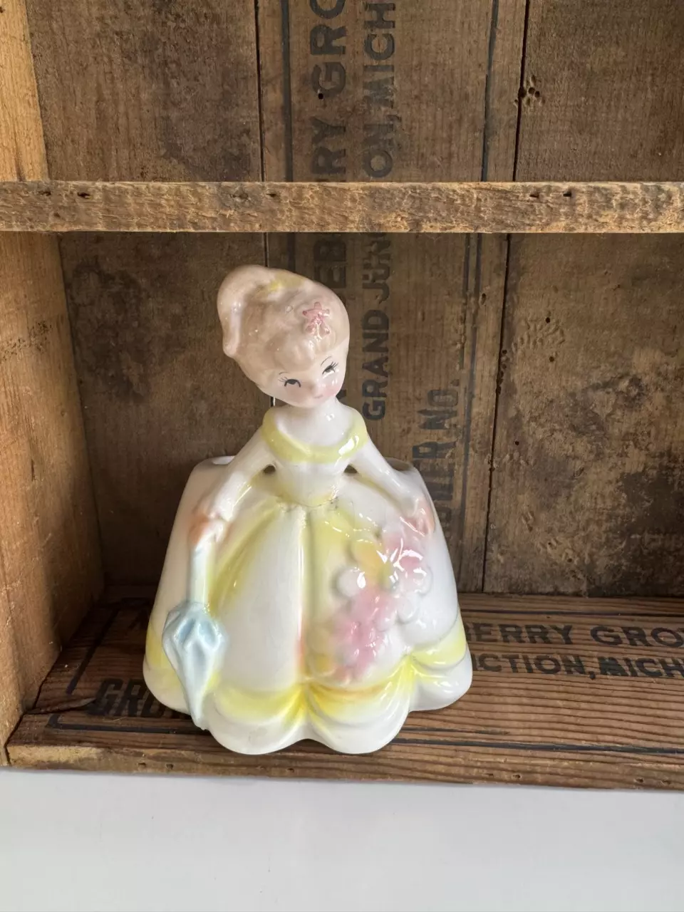 ceramic lady planter from the 1950s or 1960s thumbnail