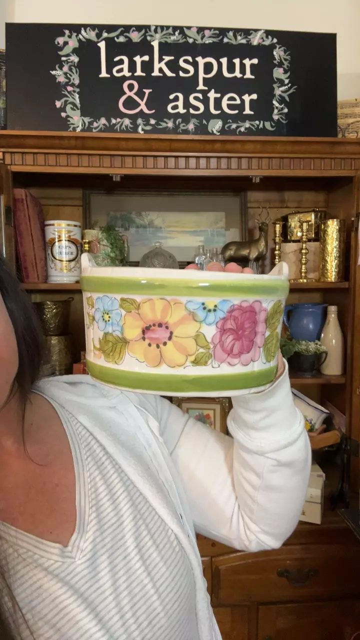 hand painted barrel planter thumbnail