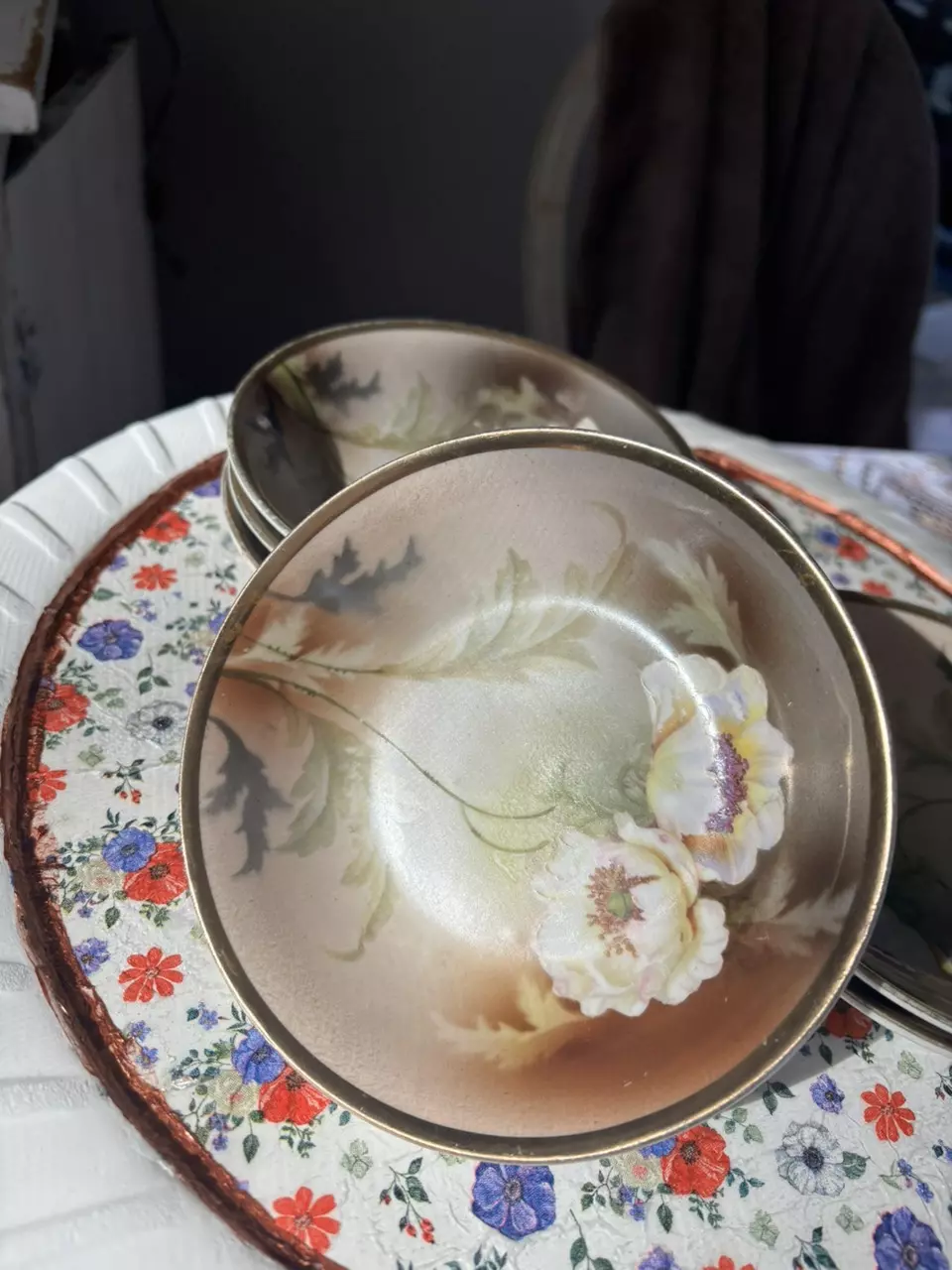 Vintage RS Germany Porcelain Beautiful Floral Gold Trimmed thumbnail