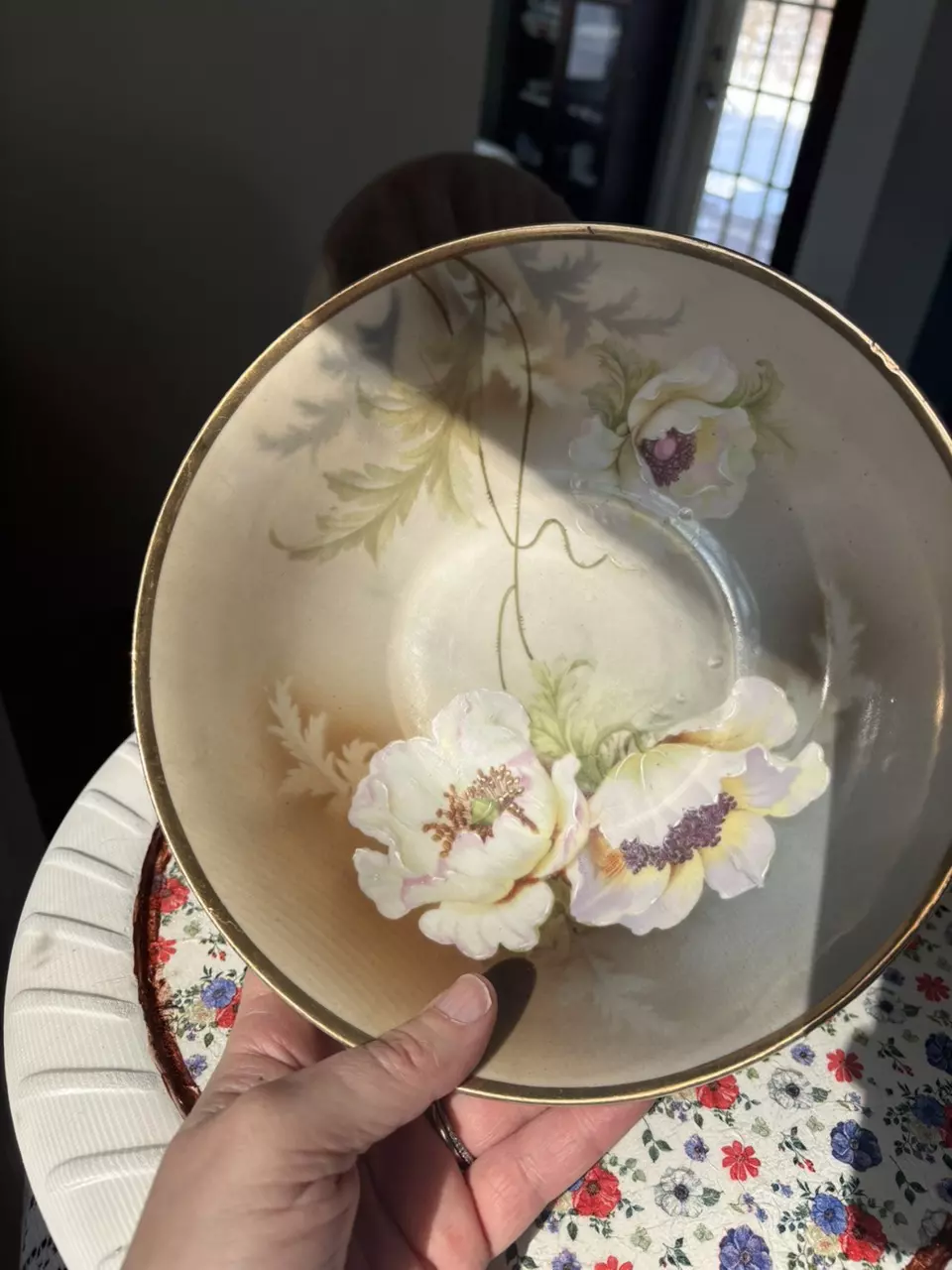 Vintage RS Germany Porcelain Beautiful Floral Gold Trimmed thumbnail