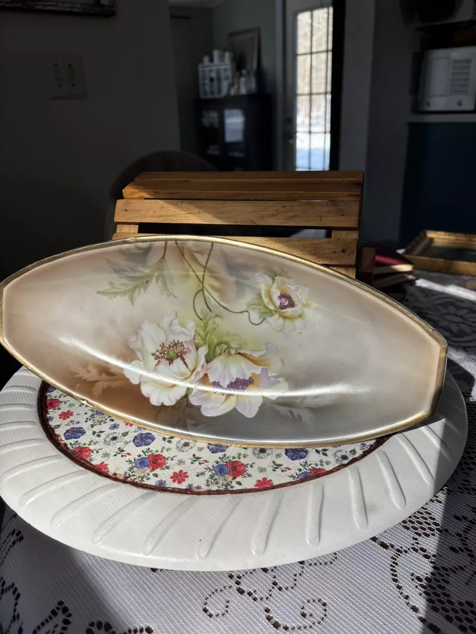 Vintage RS Germany Porcelain Beautiful Floral Gold Trimmed thumbnail