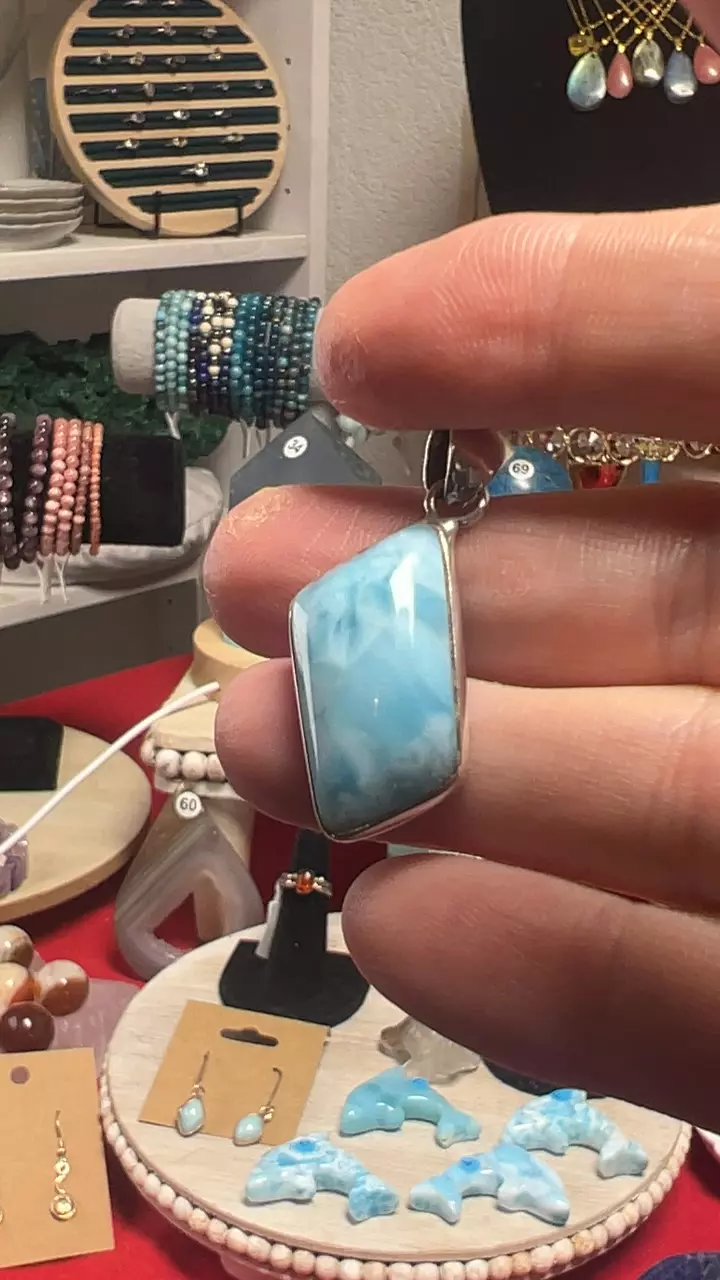 $65| AAA Larimar Pendant S925 thumbnail
