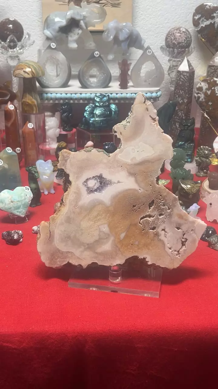 $225~ Pink Amethyst Big Statement Piece 8” x 8.5” thumbnail