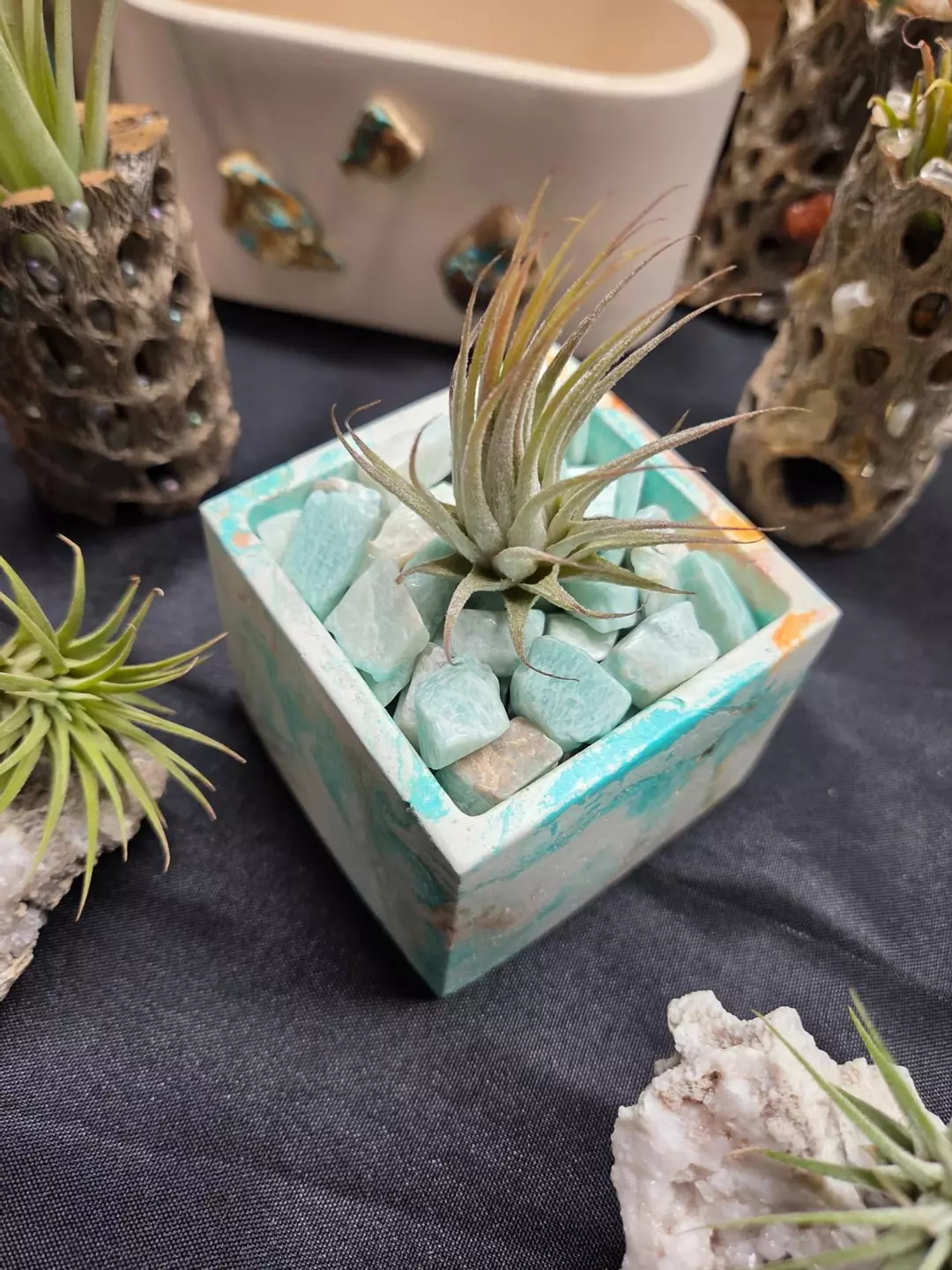 Cement Vessel Adventurine Air Plant Holder thumbnail