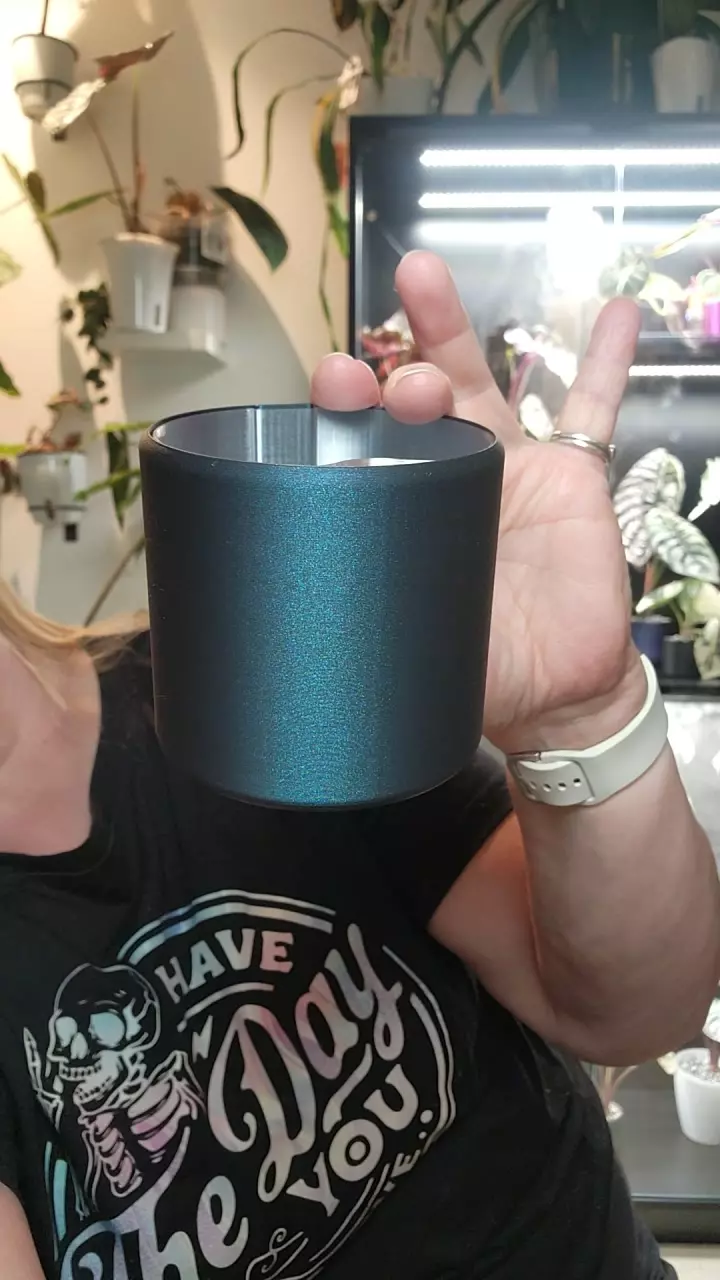 burnt titanium self-watering pot 4" thumbnail