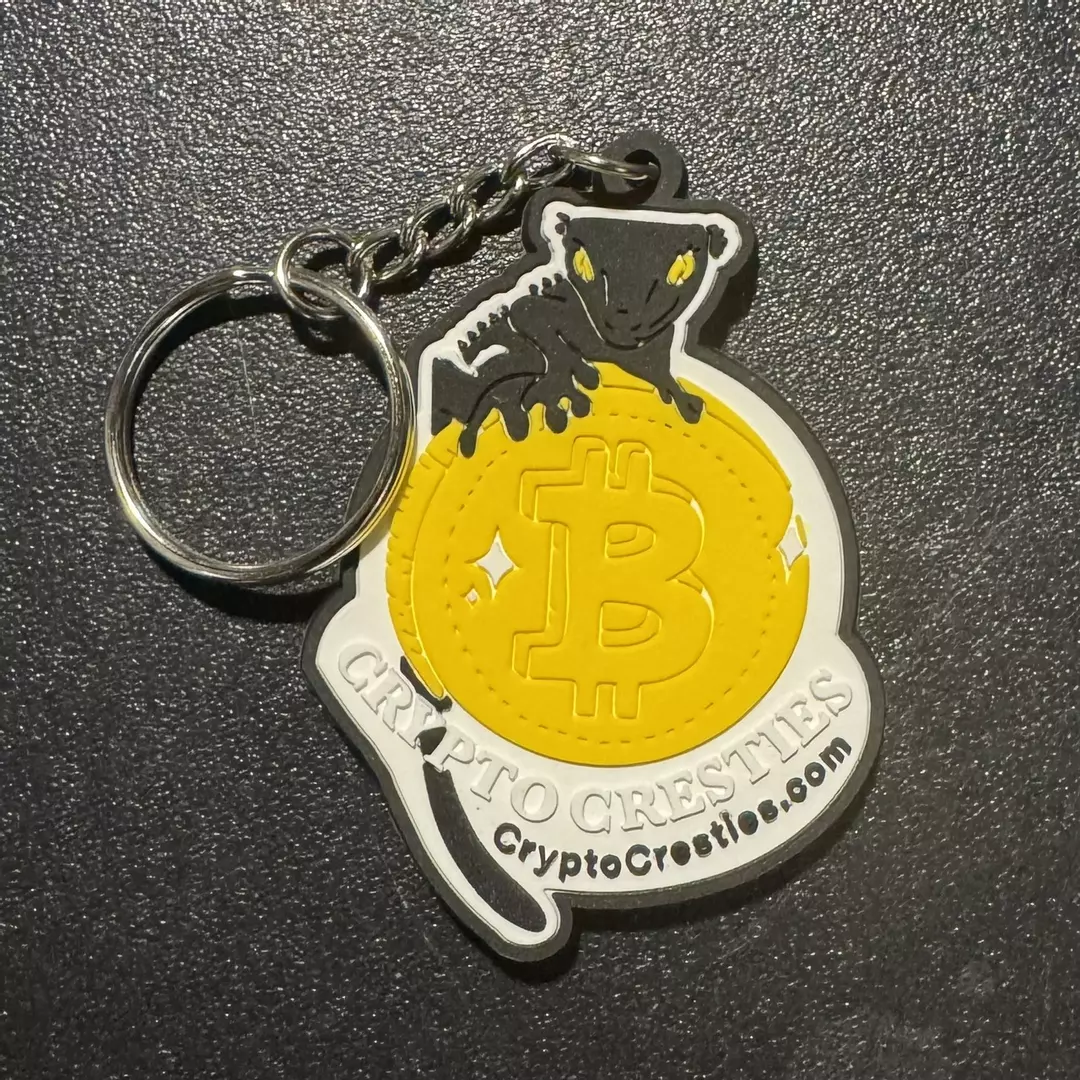 Crypto Cresties Keychain - Old School Logo thumbnail