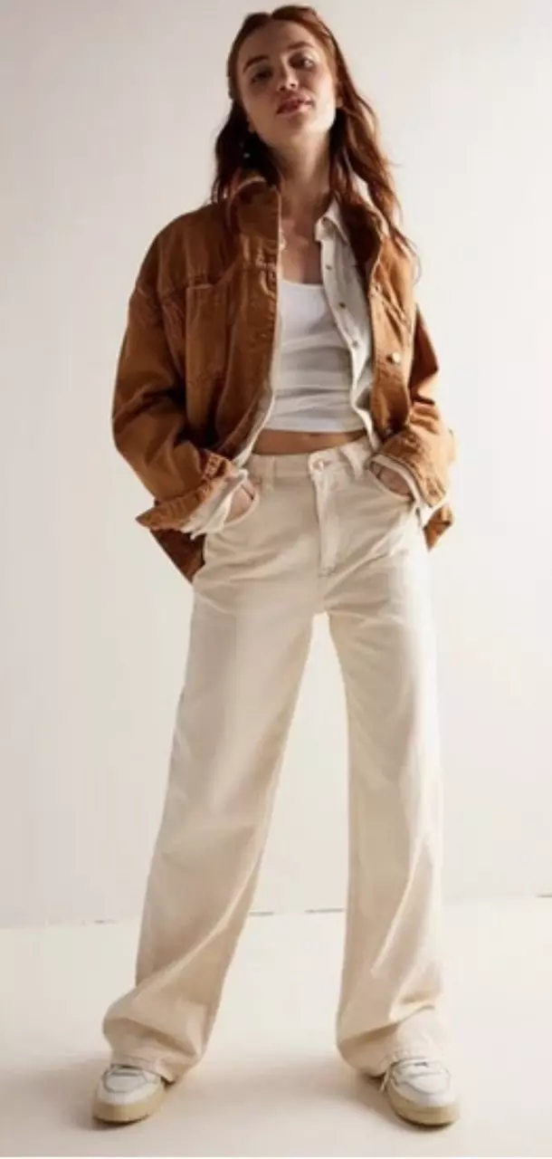 $98 We The Free Tinsley Baggy High Rise Jeans Sz 28 thumbnail