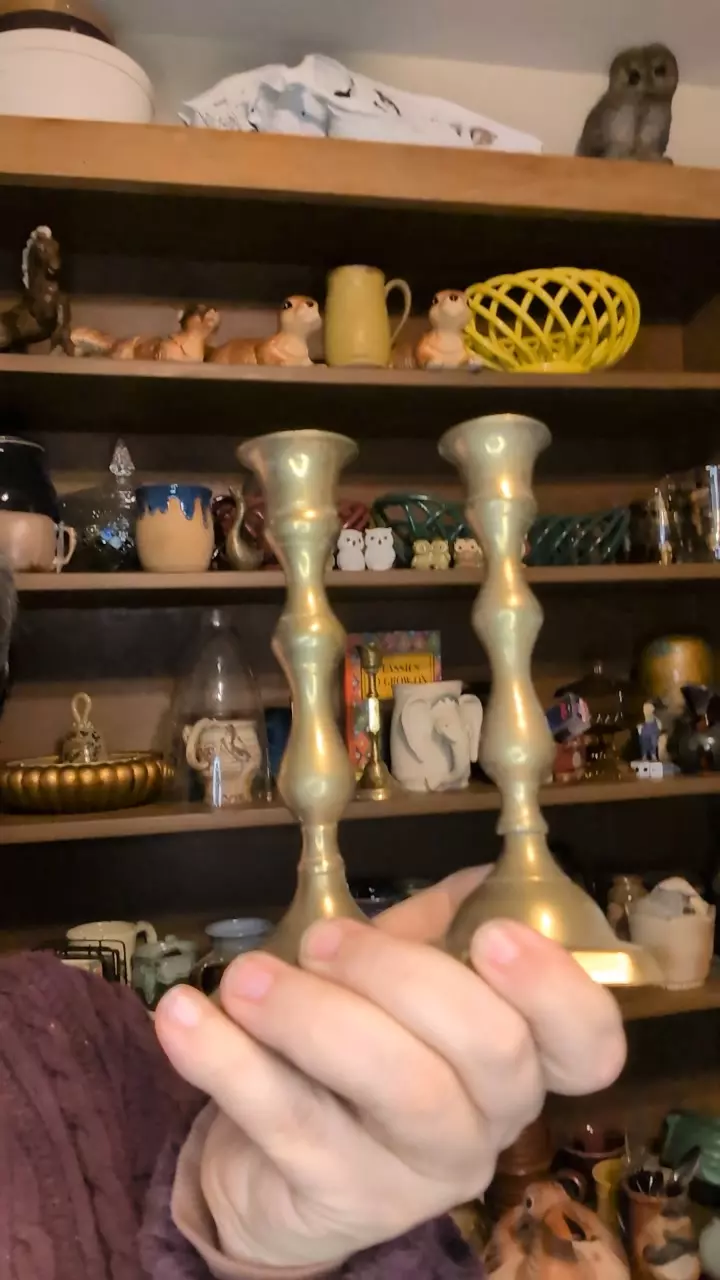 brass candlestick holders thumbnail
