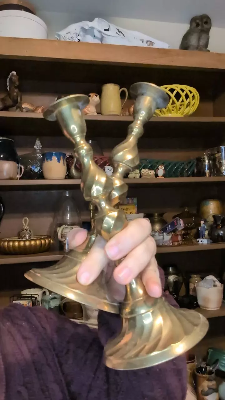 brass candlestick holder 2 thumbnail