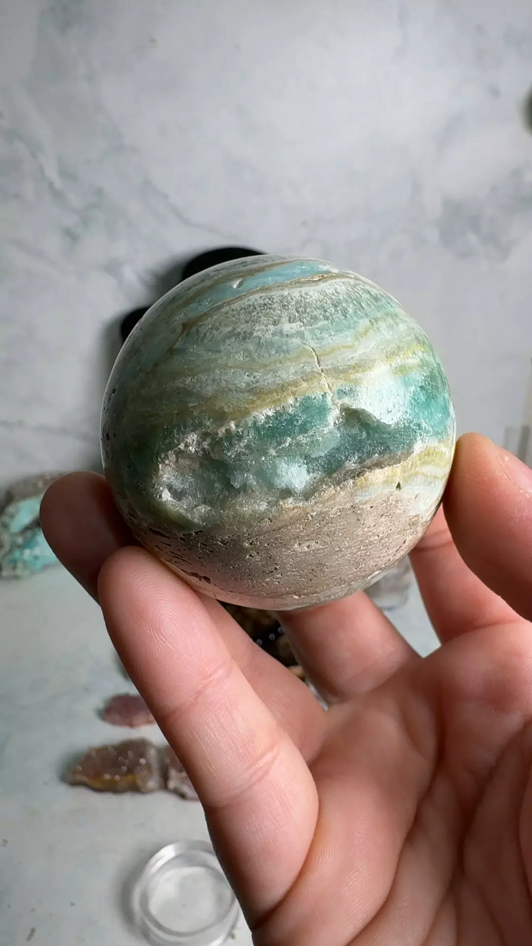 Blue Aragonite Sphere 53mm thumbnail