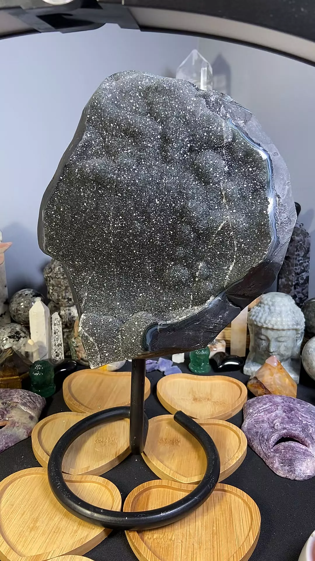 XL Black Amethyst on Stand thumbnail