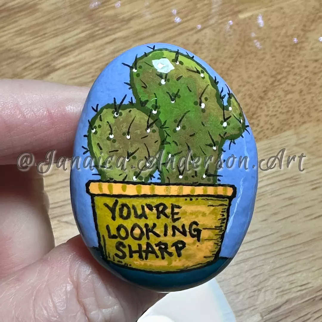 2204 Painted Stone Fridge Magnet thumbnail