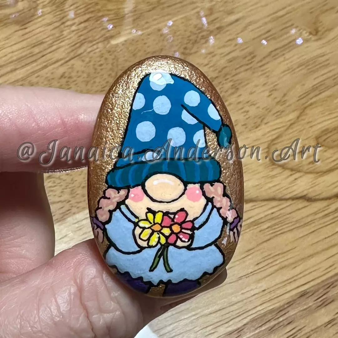 2202 Painted Stone Fridge Magnet thumbnail