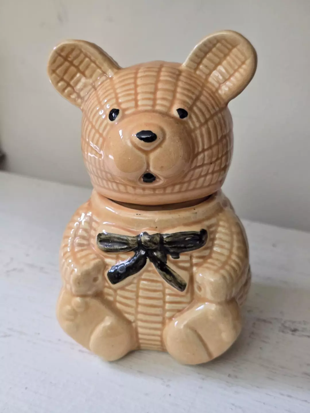 Vintage Ceramic Teddy Bear Honey Pot thumbnail