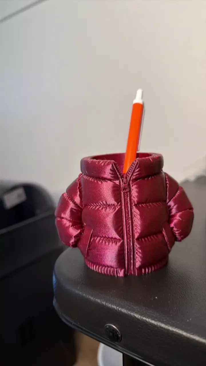 Puffer jacket pencil holder thumbnail