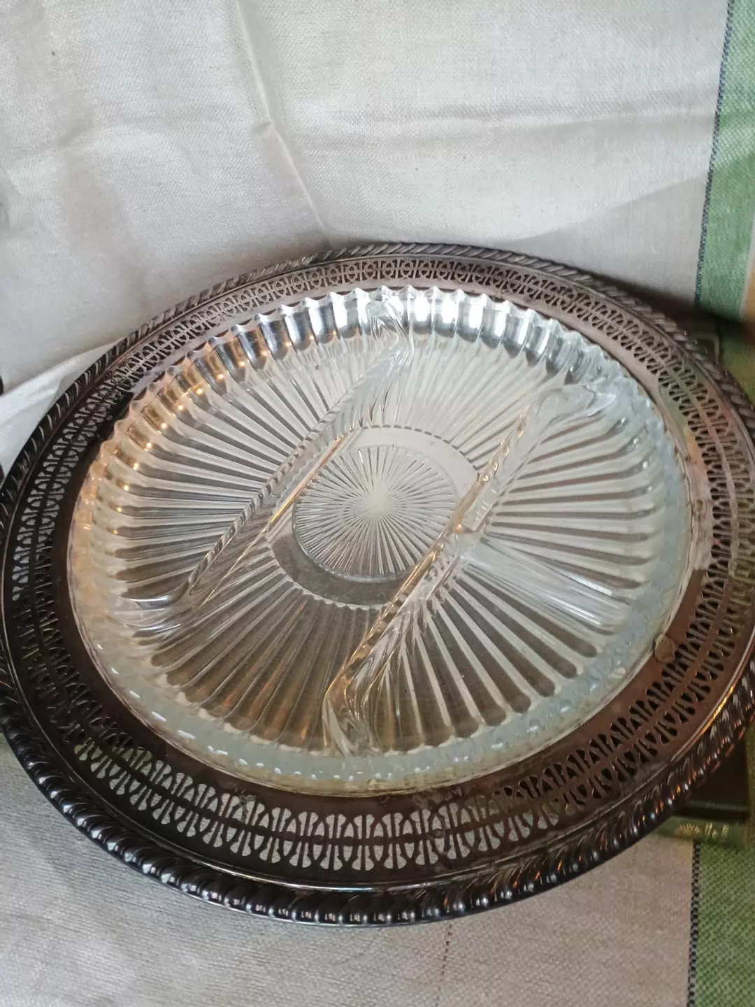 Silverplate relish tray thumbnail