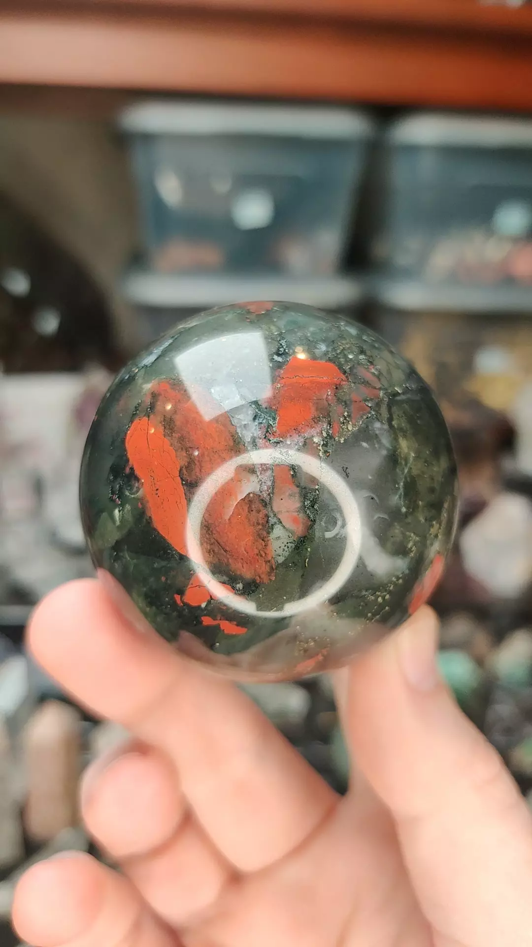 Bloodstone Sphere March Birthstone (55.6mm) (b) thumbnail