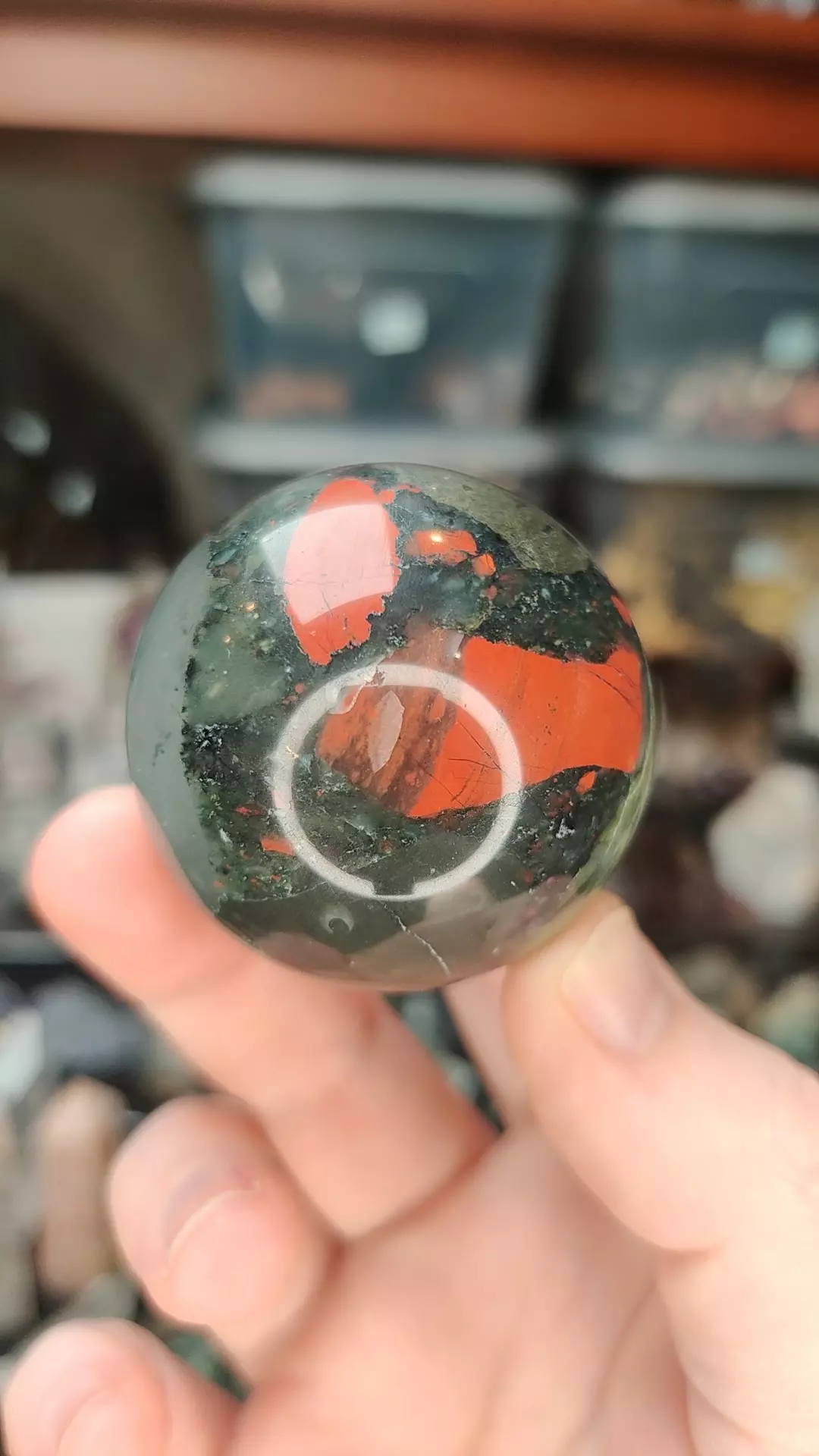 Bloodstone Sphere March Birthstone (45mm) (a) thumbnail
