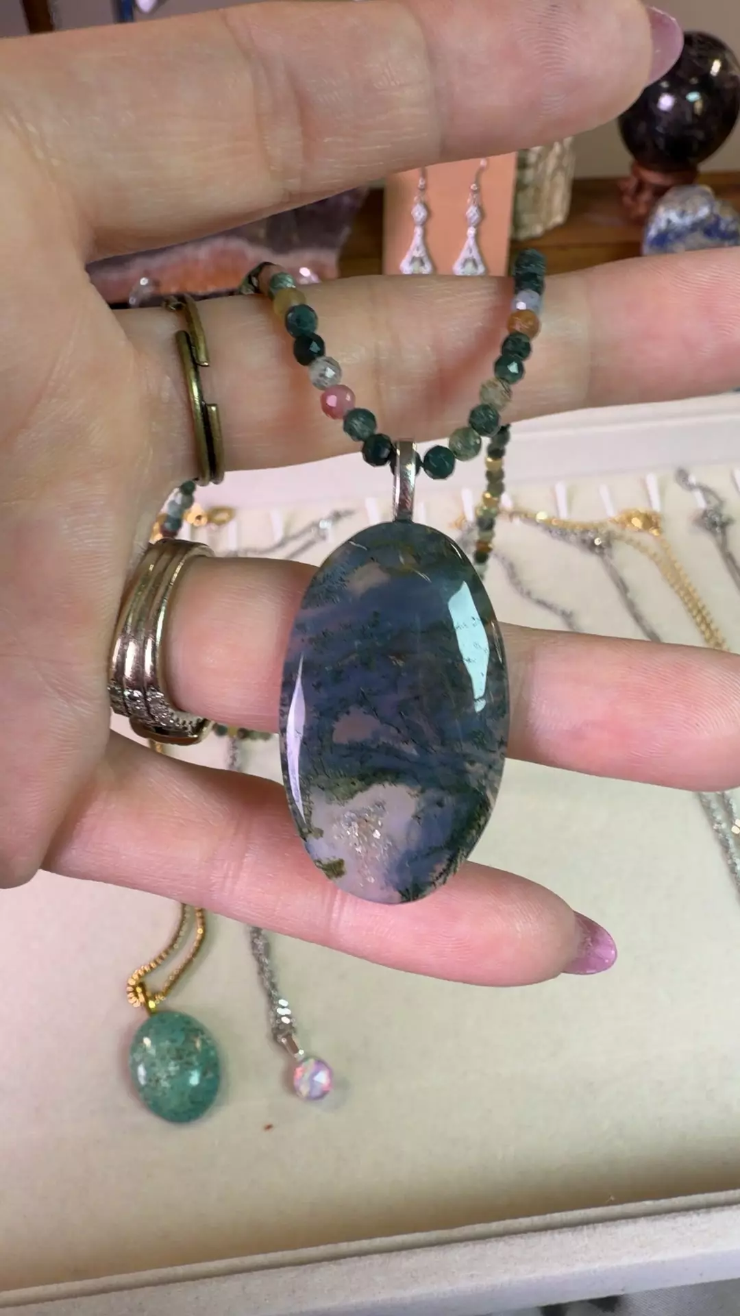 moss on moss necklace thumbnail