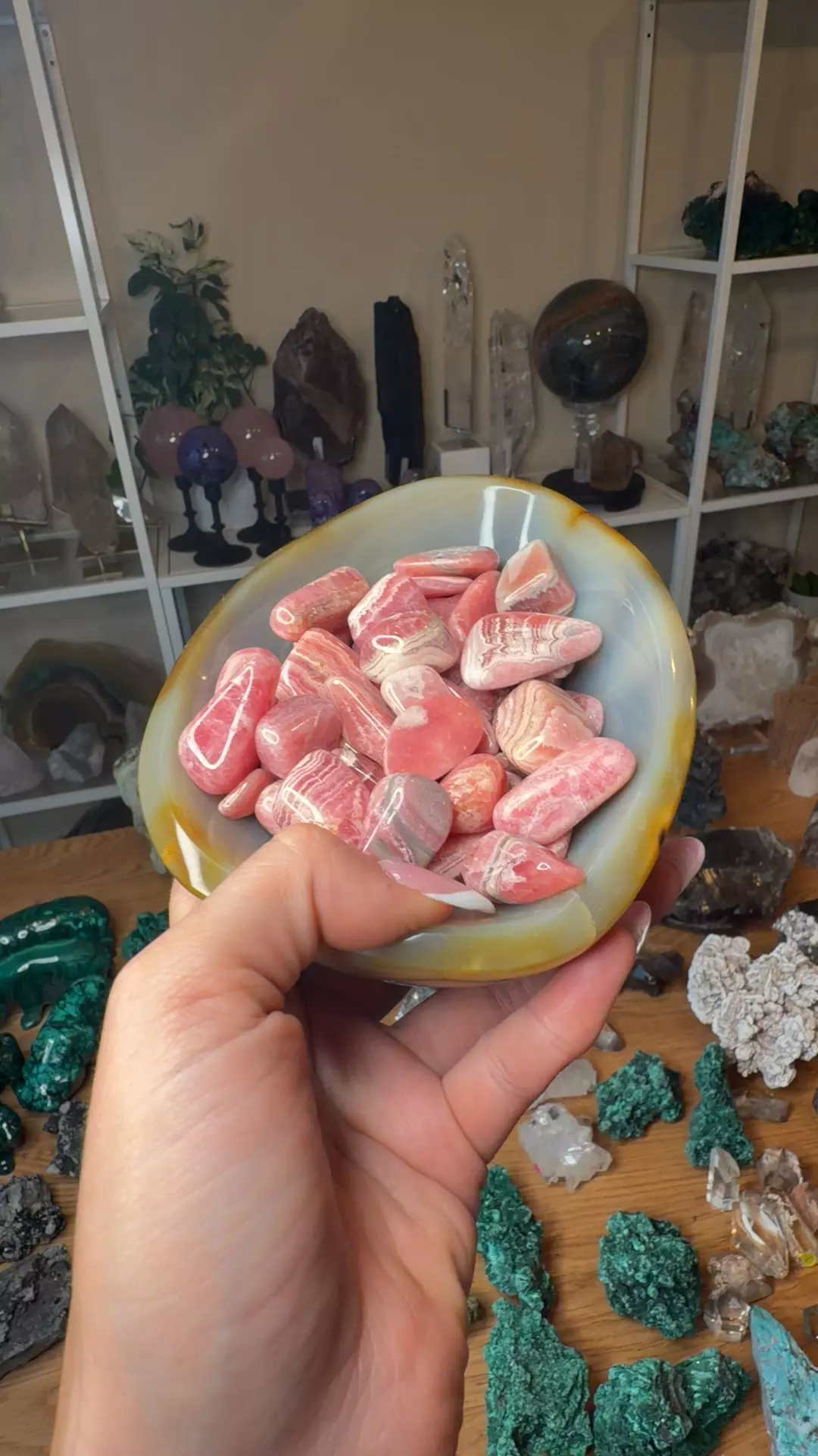 rhodochrosite tumbles  AAA 3 pieces thumbnail