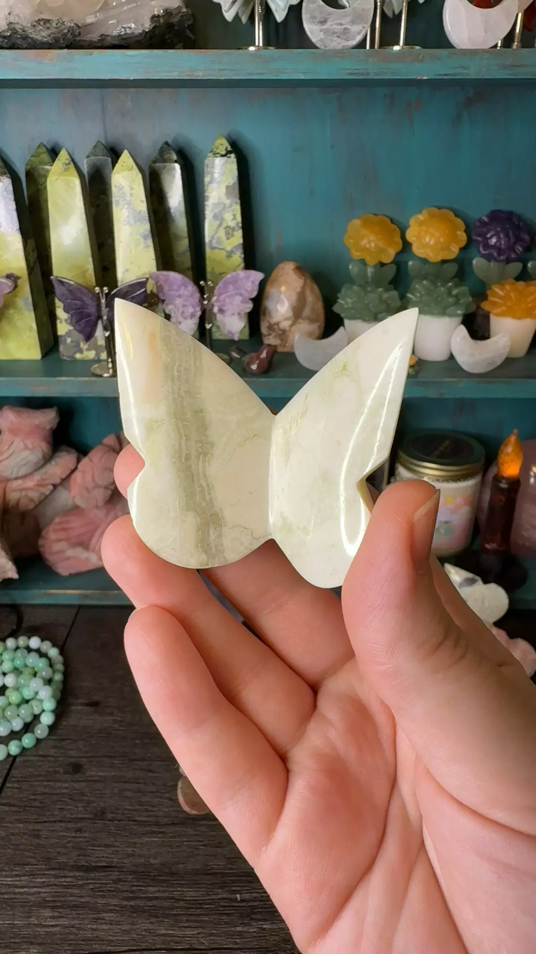 $28 | Green Maligano Jasper Butterfly 28B thumbnail