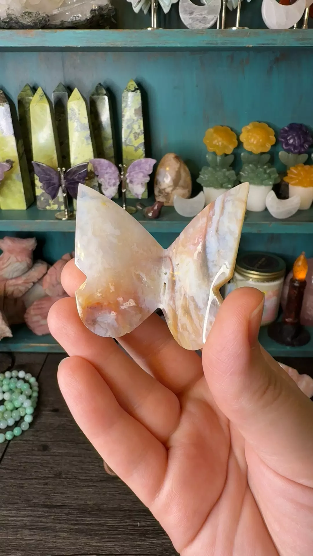 $28 | Pink Plume Agate Butterfly 28A thumbnail