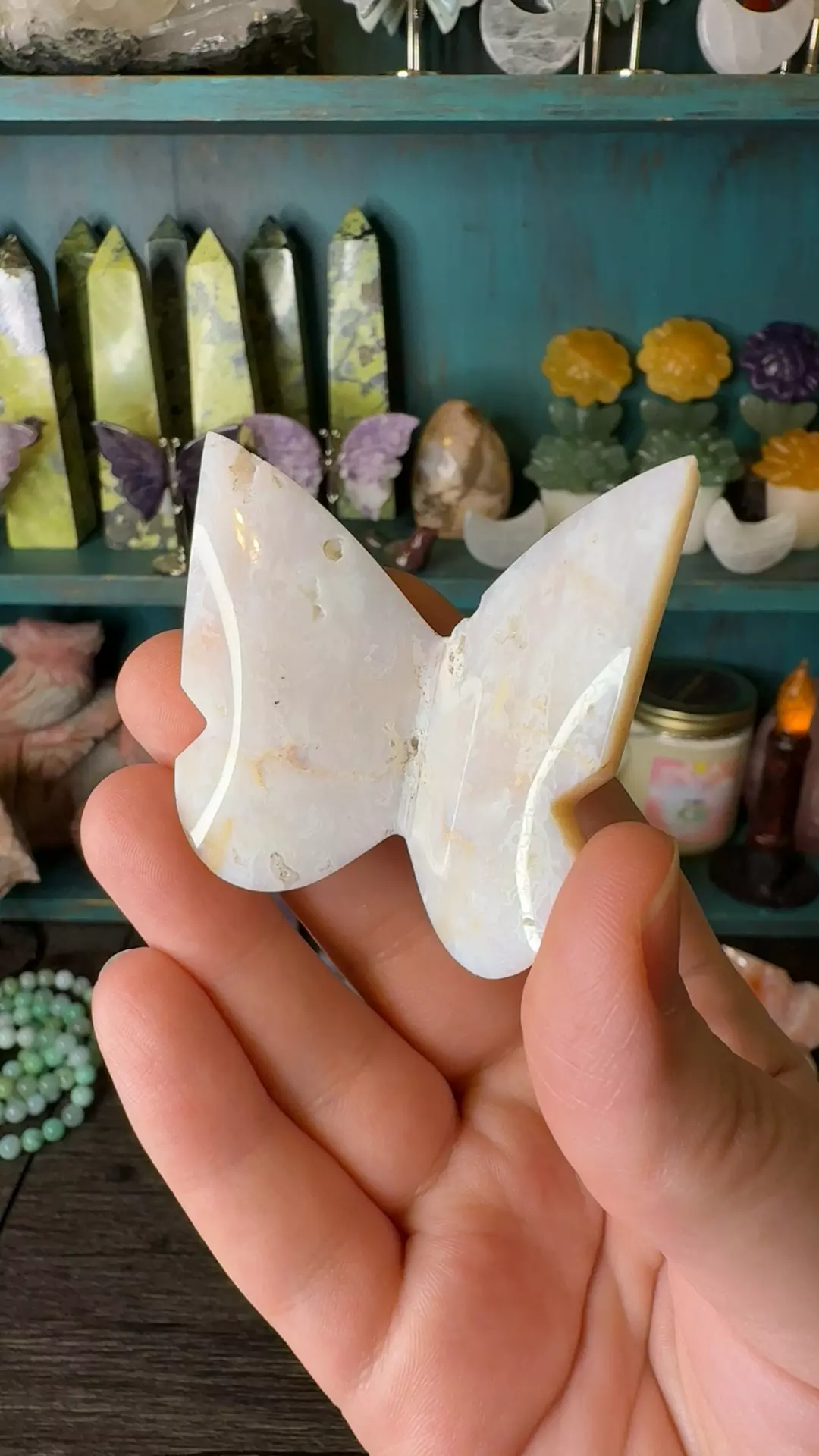 $28 | Pink Plume Agate Butterfly 28B thumbnail