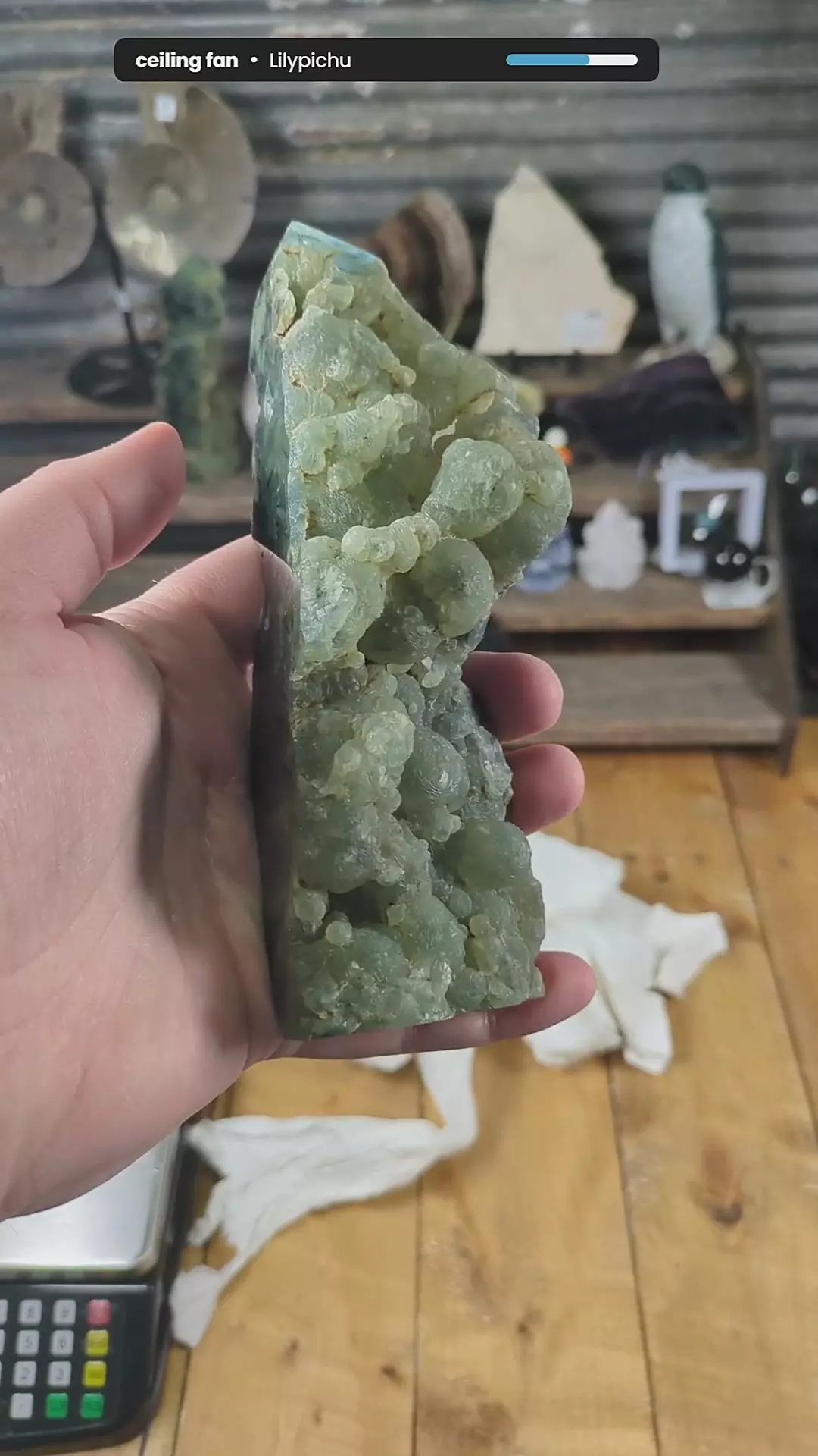 Prehnite w/ Tourmaline Natural Edge Obelisk ~568 Grams (1.25 thumbnail
