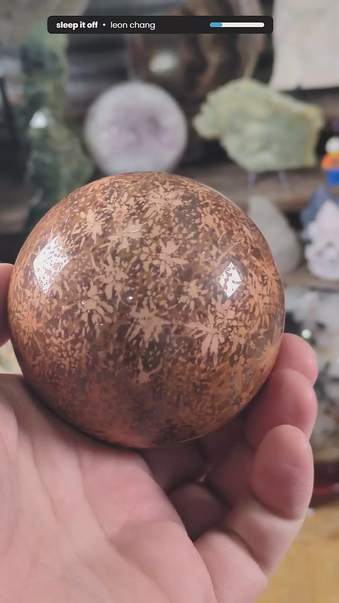Starburst Jasper? Sphere ~1.24 Pounds thumbnail