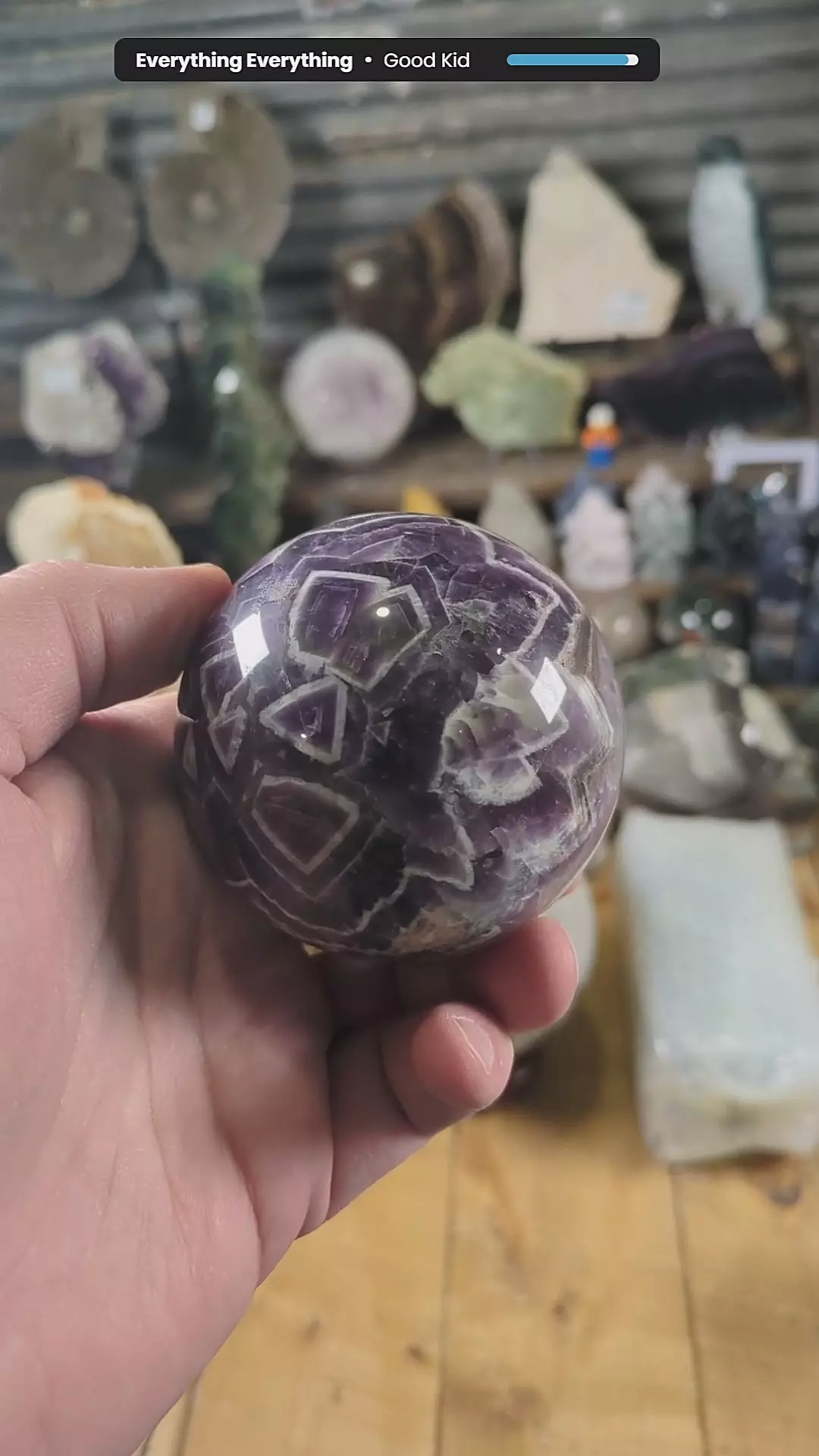 Chevron Amethyst Sphere ~1.21 Pounds thumbnail